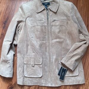 Alfani Tan Lightweight Shirt Jacket Casual Zip-Up